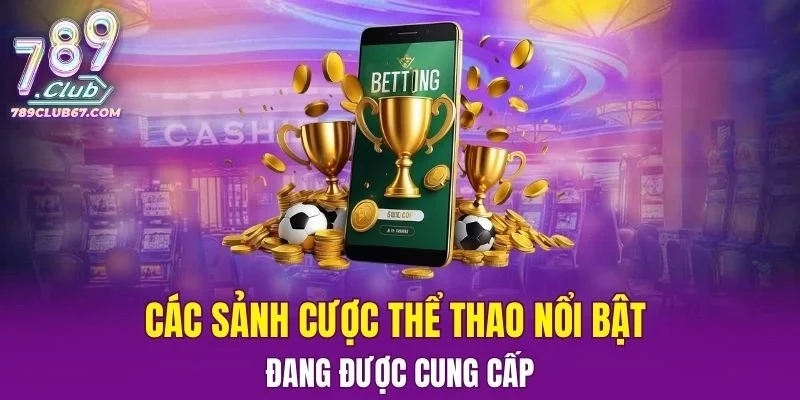 Các sảnh cược nổi bật đang được cung cấp trên nền tảng