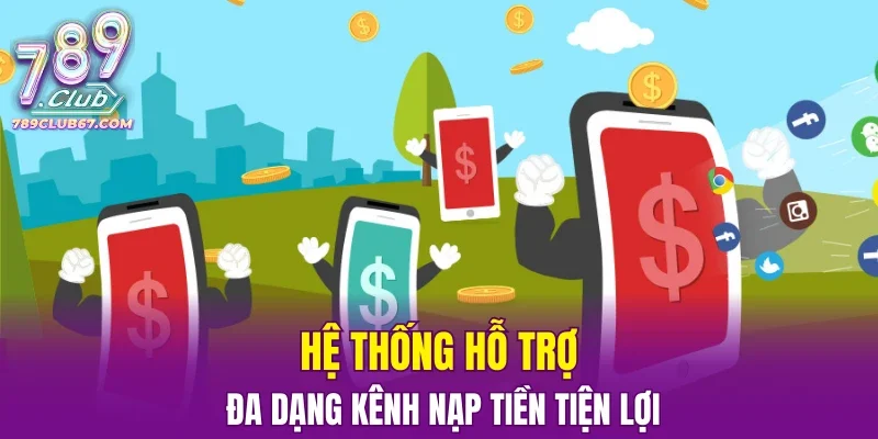 Hệ thống hỗ trợ đa dạng kênh nạp tiền tiện lợi